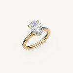 Load image into Gallery viewer, The Solienne – Cathedral Solitaire Hidden Halo Engagement Ring