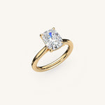 Load image into Gallery viewer, The Solienne – Cathedral Solitaire Hidden Halo Engagement Ring