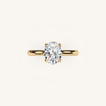 Load image into Gallery viewer, The Solienne – Cathedral Solitaire Hidden Halo Engagement Ring