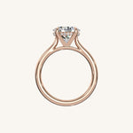 Load image into Gallery viewer, The Solienne – Cathedral Solitaire Hidden Halo Engagement Ring (E-W)