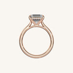 Load image into Gallery viewer, The Solienne – Cathedral Solitaire Hidden Halo Engagement Ring (E-W)