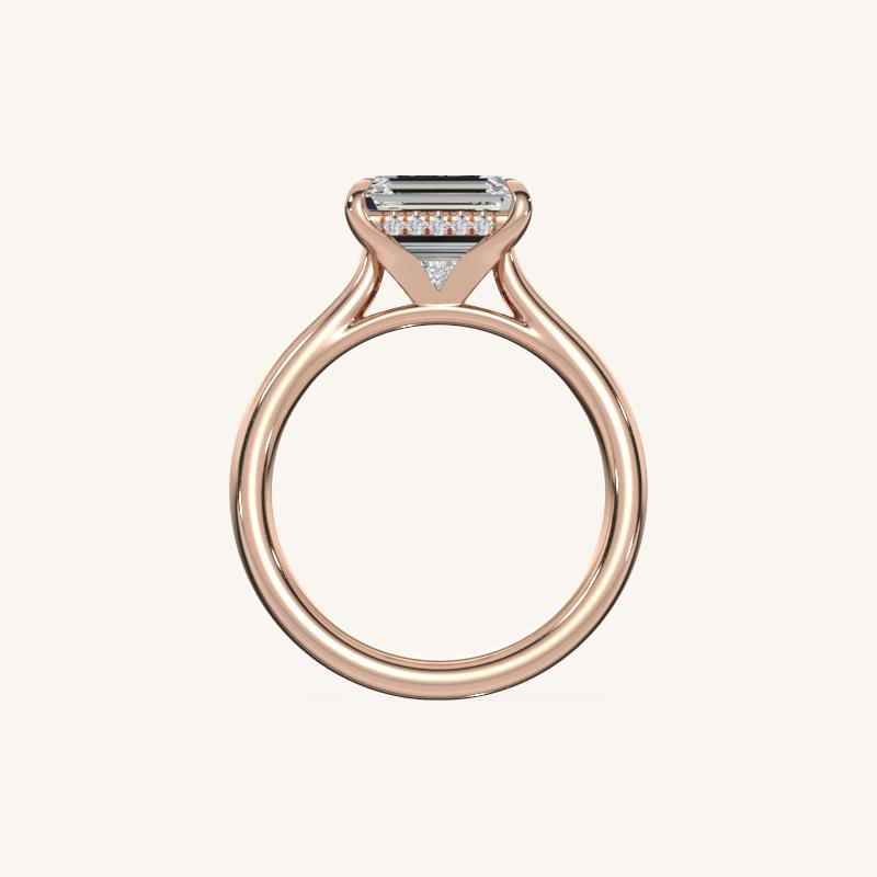 The Solienne – Cathedral Solitaire Hidden Halo Engagement Ring (E-W)