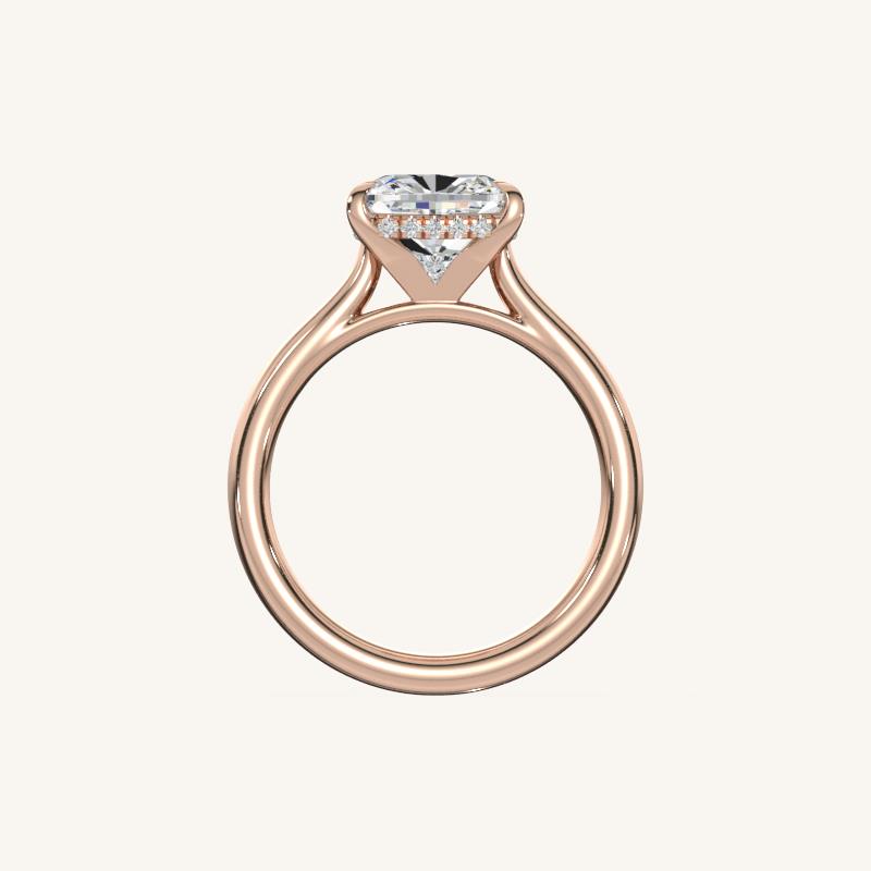 The Solienne – Cathedral Solitaire Hidden Halo Engagement Ring (E-W)