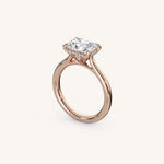Load image into Gallery viewer, The Solienne – Cathedral Solitaire Hidden Halo Engagement Ring (E-W)