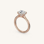 Load image into Gallery viewer, The Solienne – Cathedral Solitaire Hidden Halo Engagement Ring (E-W)