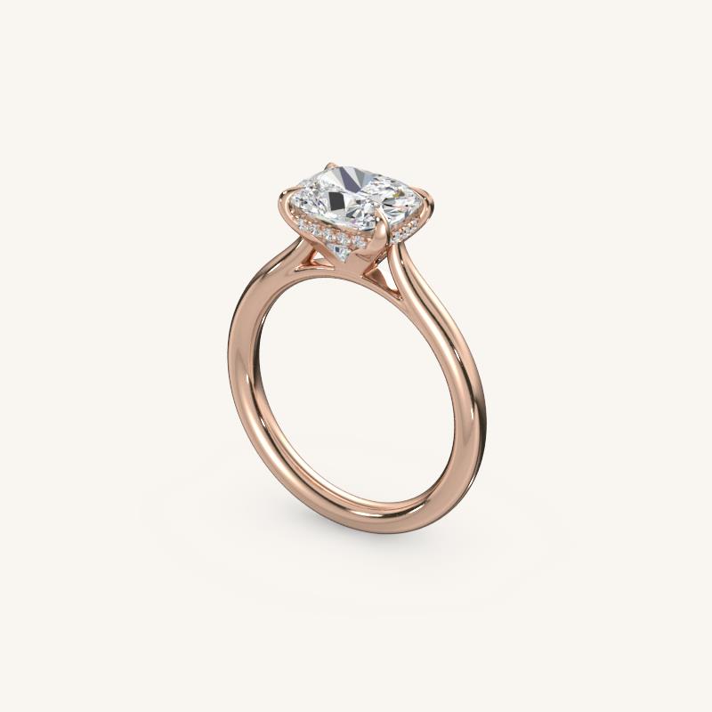 The Solienne – Cathedral Solitaire Hidden Halo Engagement Ring (E-W)