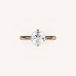 Load image into Gallery viewer, The Solienne – Cathedral Solitaire Hidden Halo Engagement Ring (E-W)
