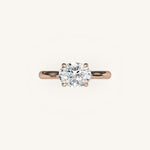 Load image into Gallery viewer, The Solienne – Cathedral Solitaire Hidden Halo Engagement Ring (E-W)