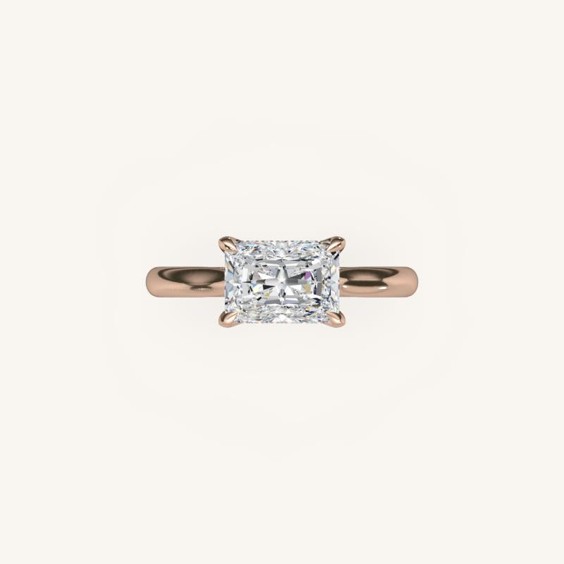 The Solienne – Cathedral Solitaire Hidden Halo Engagement Ring (E-W)