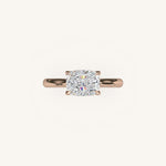 Load image into Gallery viewer, The Solienne – Cathedral Solitaire Hidden Halo Engagement Ring (E-W)