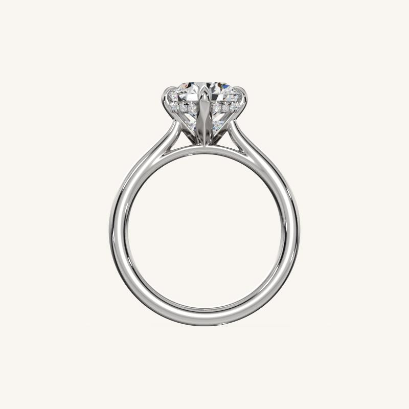 The Solienne – Cathedral Solitaire Hidden Halo Engagement Ring (E-W)