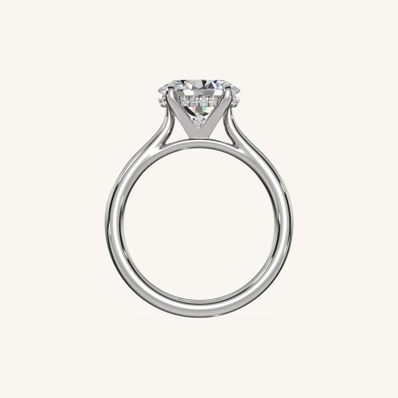 The Solienne – Cathedral Solitaire Hidden Halo Engagement Ring (E-W)