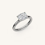 Load image into Gallery viewer, The Solienne – Cathedral Solitaire Hidden Halo Engagement Ring (E-W)