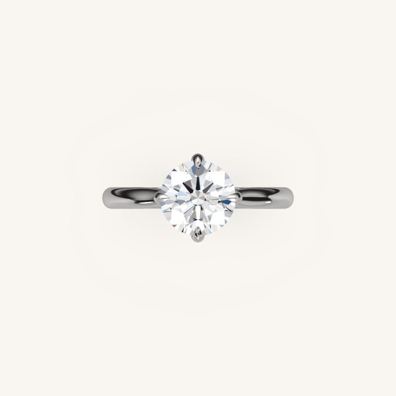 The Solienne – Cathedral Solitaire Hidden Halo Engagement Ring (E-W)