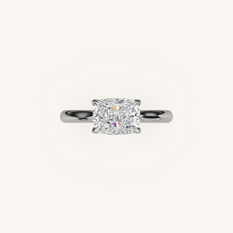 The Solienne – Cathedral Solitaire Hidden Halo Engagement Ring (E-W)