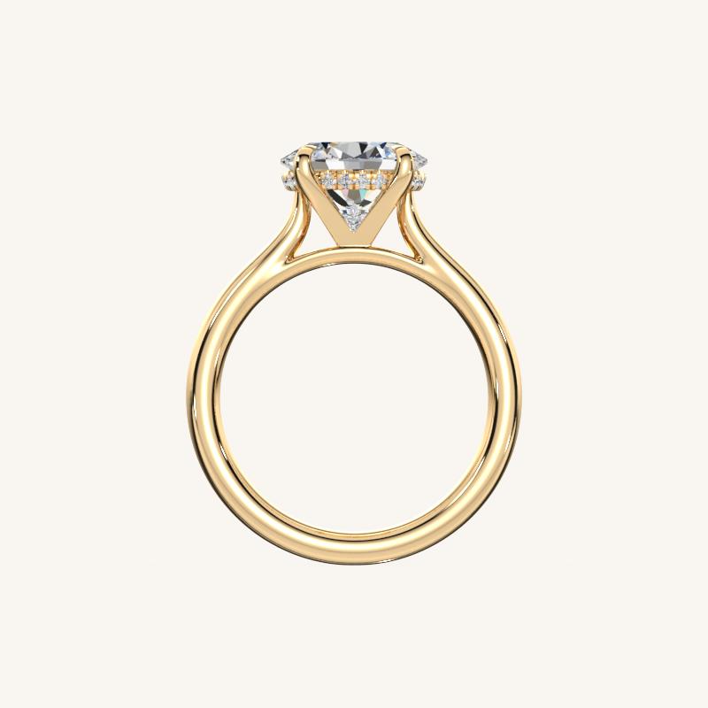 The Solienne – Cathedral Solitaire Hidden Halo Engagement Ring (E-W)