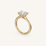 Load image into Gallery viewer, The Solienne – Cathedral Solitaire Hidden Halo Engagement Ring (E-W)