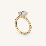 Load image into Gallery viewer, The Solienne – Cathedral Solitaire Hidden Halo Engagement Ring (E-W)