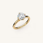 Load image into Gallery viewer, The Solienne – Cathedral Solitaire Hidden Halo Engagement Ring (E-W)