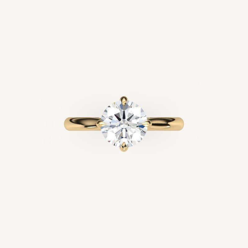 The Solienne – Cathedral Solitaire Hidden Halo Engagement Ring (E-W)