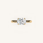 Load image into Gallery viewer, The Solienne – Cathedral Solitaire Hidden Halo Engagement Ring (E-W)