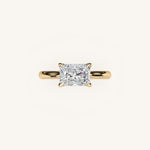 Load image into Gallery viewer, The Solienne – Cathedral Solitaire Hidden Halo Engagement Ring (E-W)