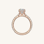 Load image into Gallery viewer, The Solienne – Cathedral Solitaire Hidden Halo Engagement Ring