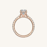Load image into Gallery viewer, The Solienne – Cathedral Solitaire Hidden Halo Engagement Ring