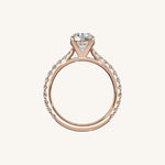 Load image into Gallery viewer, The Solienne – Cathedral Solitaire Hidden Halo Engagement Ring