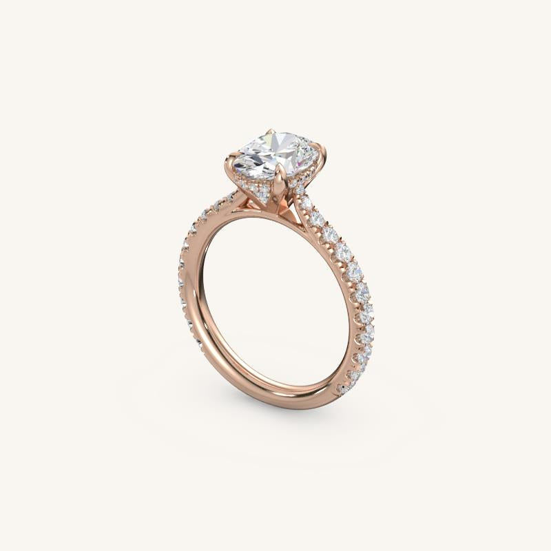 The Solienne – Cathedral Solitaire Hidden Halo Engagement Ring