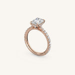 Load image into Gallery viewer, The Solienne – Cathedral Solitaire Hidden Halo Engagement Ring
