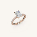 Load image into Gallery viewer, The Solienne – Cathedral Solitaire Hidden Halo Engagement Ring