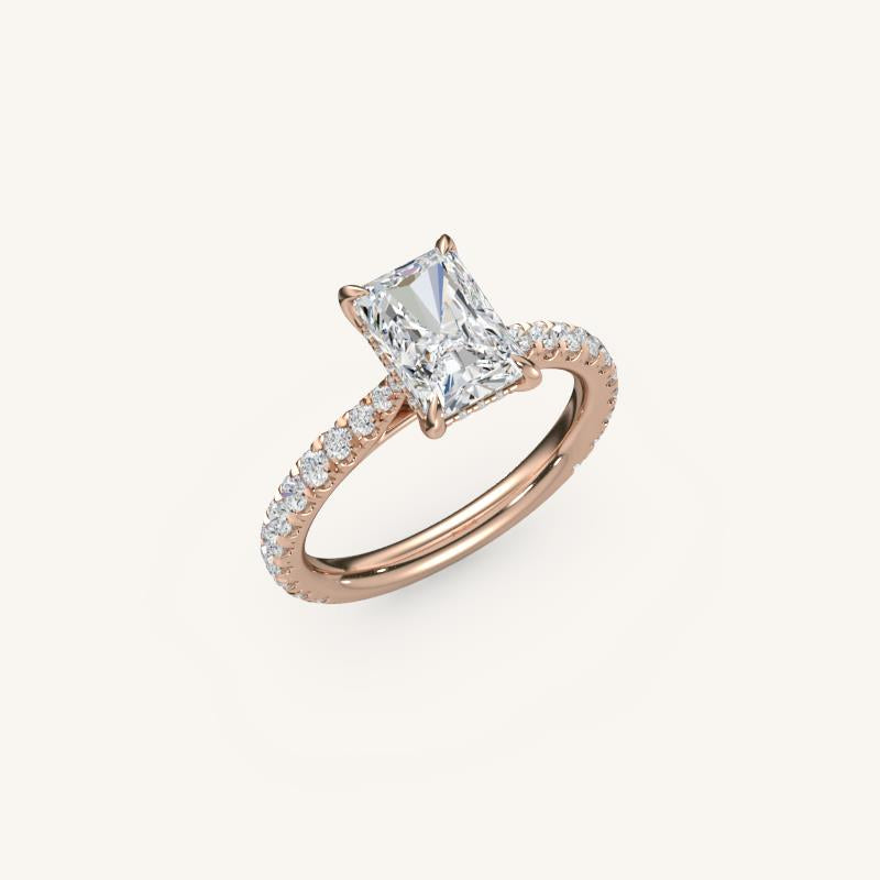 The Solienne – Cathedral Solitaire Hidden Halo Engagement Ring