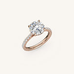Load image into Gallery viewer, The Solienne – Cathedral Solitaire Hidden Halo Engagement Ring