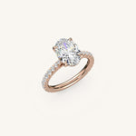 Load image into Gallery viewer, The Solienne – Cathedral Solitaire Hidden Halo Engagement Ring