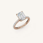 Load image into Gallery viewer, The Solienne – Cathedral Solitaire Hidden Halo Engagement Ring