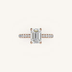 Load image into Gallery viewer, The Solienne – Cathedral Solitaire Hidden Halo Engagement Ring