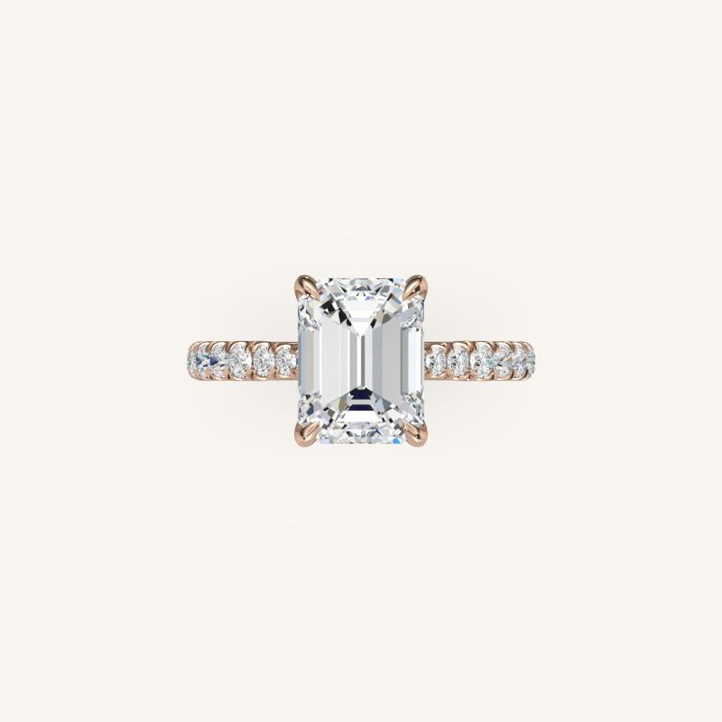 The Solienne – Cathedral Solitaire Hidden Halo Engagement Ring