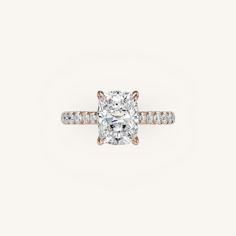 The Solienne – Cathedral Solitaire Hidden Halo Engagement Ring