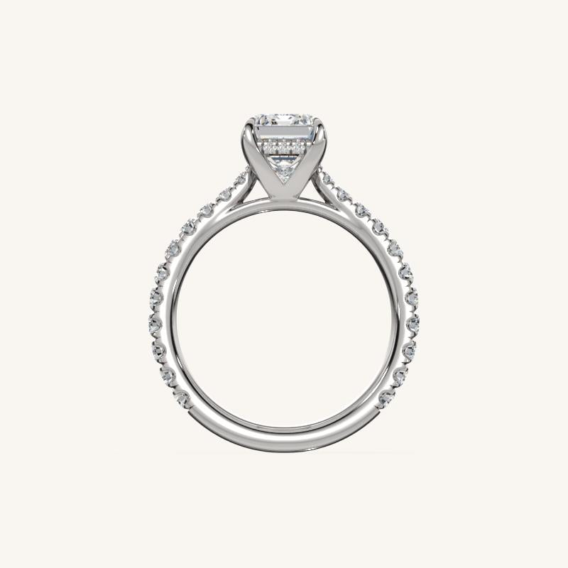 The Solienne – Cathedral Solitaire Hidden Halo Engagement Ring
