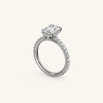 Load image into Gallery viewer, The Solienne – Cathedral Solitaire Hidden Halo Engagement Ring