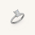 Load image into Gallery viewer, The Solienne – Cathedral Solitaire Hidden Halo Engagement Ring
