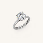 Load image into Gallery viewer, The Solienne – Cathedral Solitaire Hidden Halo Engagement Ring