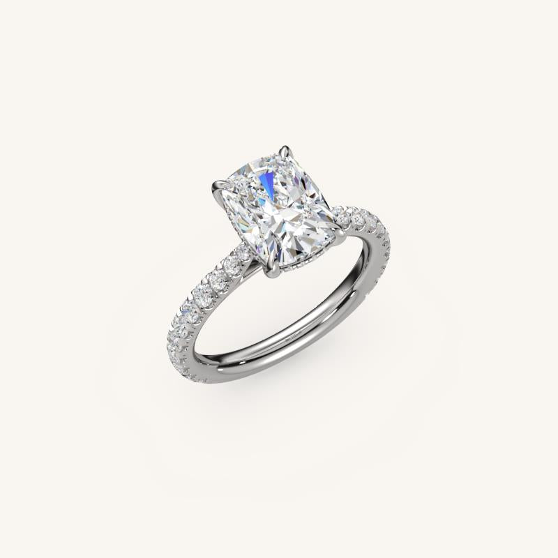 The Solienne – Cathedral Solitaire Hidden Halo Engagement Ring