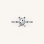 Load image into Gallery viewer, The Solienne – Cathedral Solitaire Hidden Halo Engagement Ring