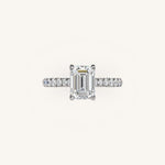 Load image into Gallery viewer, The Solienne – Cathedral Solitaire Hidden Halo Engagement Ring