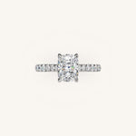 Load image into Gallery viewer, The Solienne – Cathedral Solitaire Hidden Halo Engagement Ring
