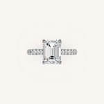 Load image into Gallery viewer, The Solienne – Cathedral Solitaire Hidden Halo Engagement Ring