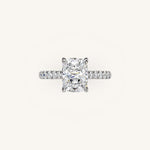 Load image into Gallery viewer, The Solienne – Cathedral Solitaire Hidden Halo Engagement Ring