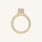 Load image into Gallery viewer, The Solienne – Cathedral Solitaire Hidden Halo Engagement Ring